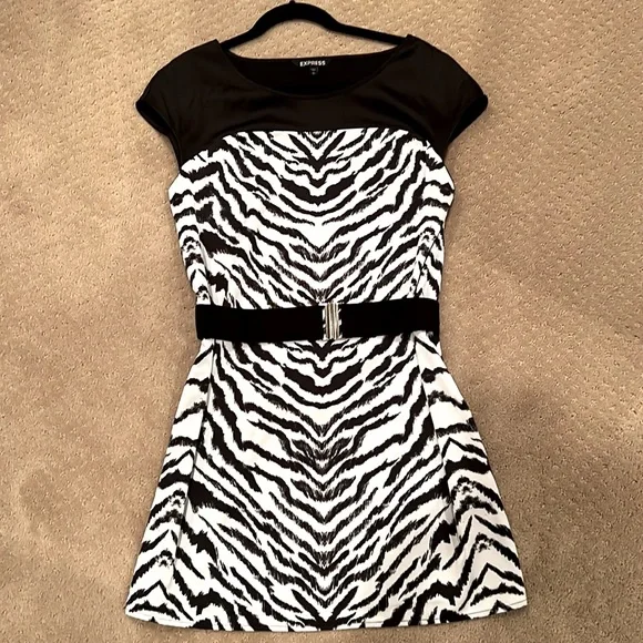 Express black and white zebra print dress Express black and white zebra print dress